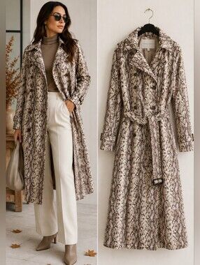 Rebecca Minkoff Snakeskin Trench Coat L NWT